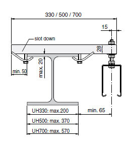 Support bracket UH drawing 2
