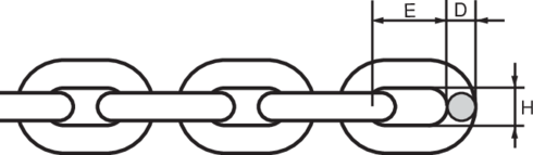 Short link chain Grade 80 measurements