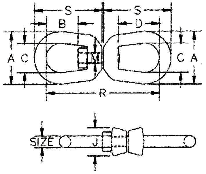 Crosby G-402 Standard Swivel measurements