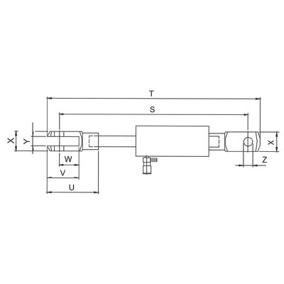 Technical Drawing Of Pulling Cylinder With Clevis Eyes_1280x928px_E_NR-1996