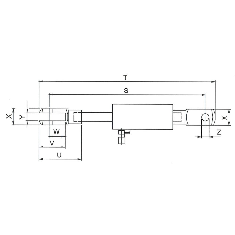 Technical Drawing Of Pulling Cylinder With Clevis Eyes_1280x928px_E_NR-1996