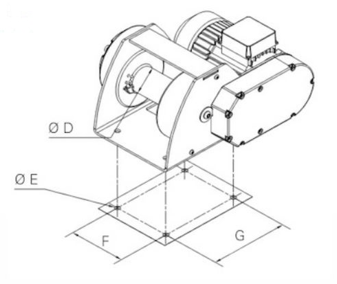 Electric winch Huchez MOTORBOX blueprint