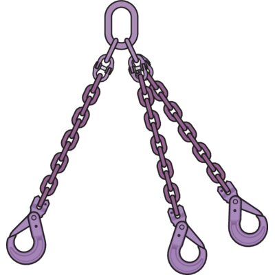 Ketting 3-sprong veiligheidshaken Gr10