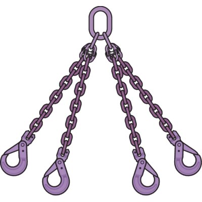 Ketting 4-sprong veiligheidshaken Gr10