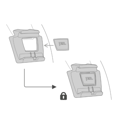 Mounting Plate SLOT ADAPT, adhesive locking plate