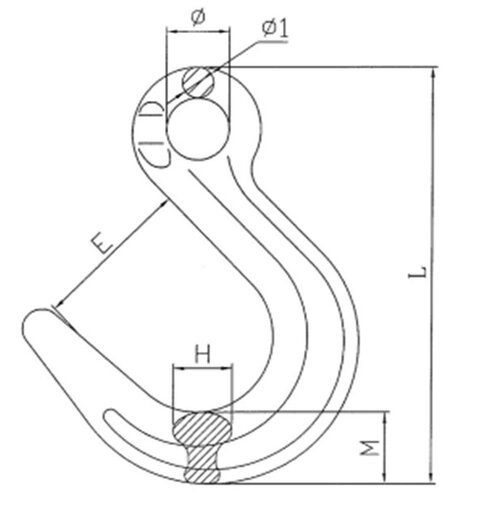 Foundry hook with eye drawing