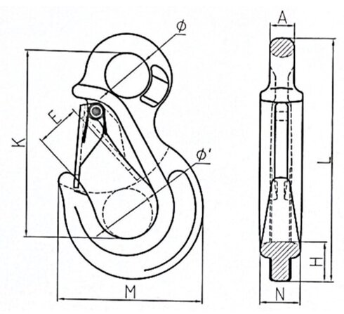 Eye Sling Hook POWERTEX SH drawing