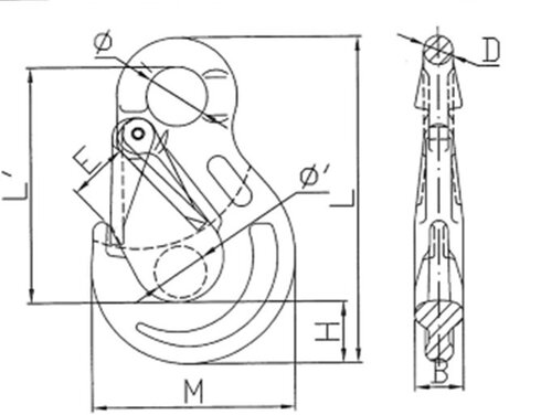 Eye Sling Hook 20-30 mm  POWERTEX SH drawing