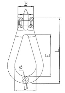 Clevis Masterlink POWERTEX MR drawing
