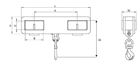Lifting Beam for Forklifts LBF drawing Lifting Beam for Forklifts LBF drawing