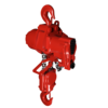 The heavy duty air chain hoist RED ROOSTER TMH with 10 tons capacity.