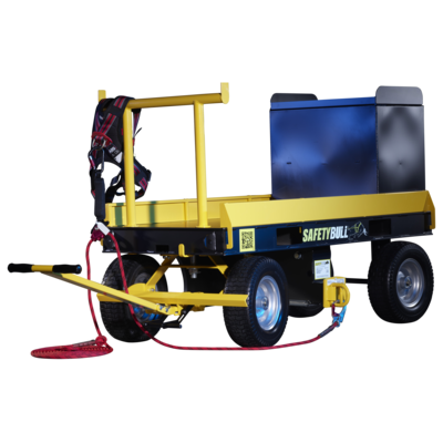 SafetyBull equipped with Job box, Material rack and Side bars.