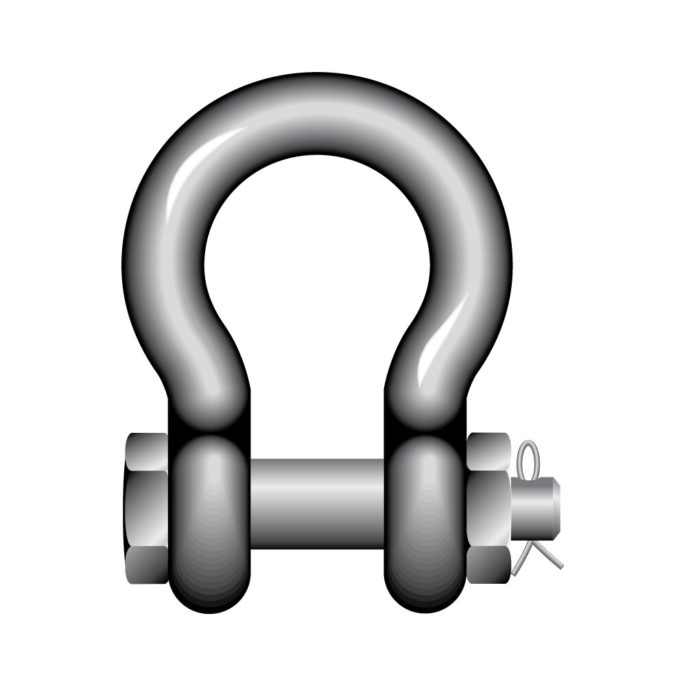 Yellow Pin Bow Shackles with Safety Bolt G-3163