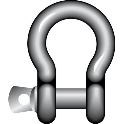 Yellow Pin Bow Shackle with Screw Collar Pin G-3161