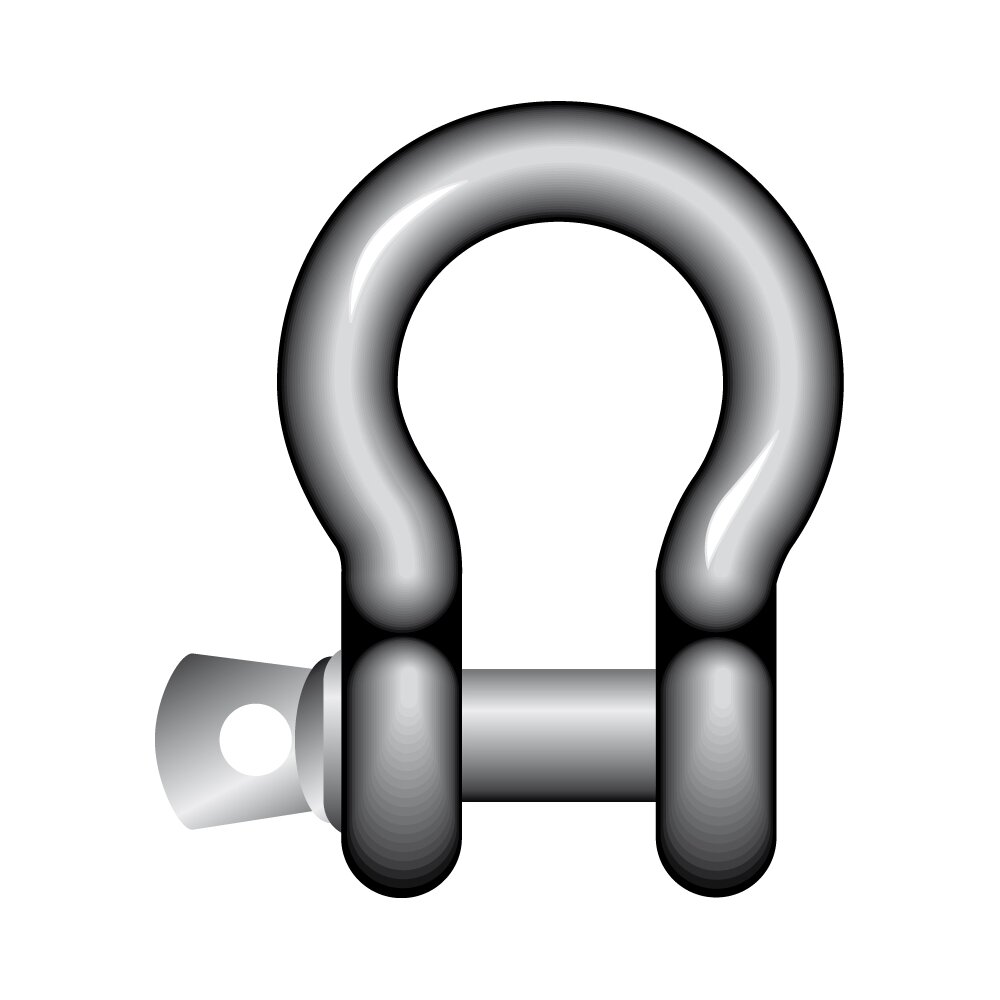 Yellow Pin Bow Shackle with Screw Collar Pin G-3161