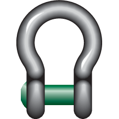 Sunken Hole Shackles G-4169 Fishing Bow Shackle FP Green Pin® G-4169