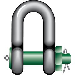 Heavy Duty Dee Shackle BN Green Pin® P-6038