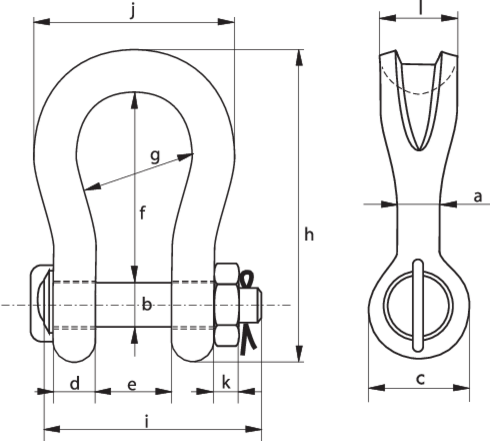 Sling Shackle P-6033 drawing