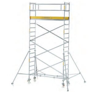 Mobile scaffold tower with stabilisers, single platform width Z600