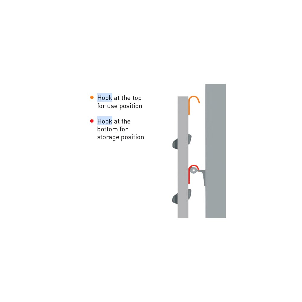 Hook-on shelf ladders 