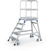 Mobile work platform, one side acces, aluminium treads and platform